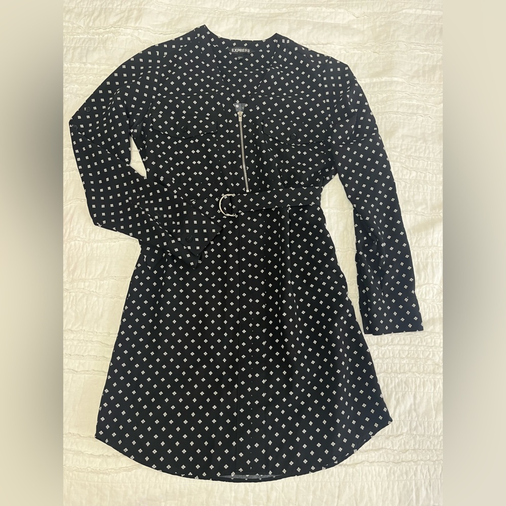 Express Black and White Patterned dress